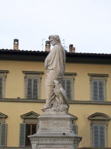 retro statua dante alighieri