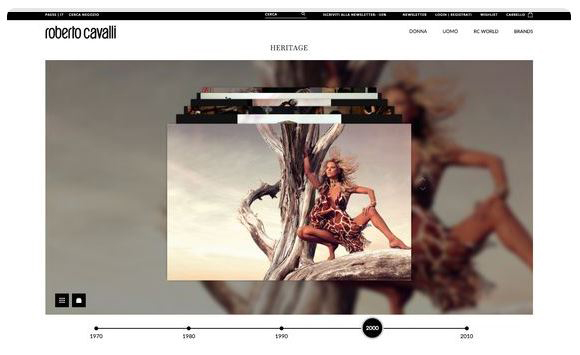 La piattaforma web di Roberto Cavalli.